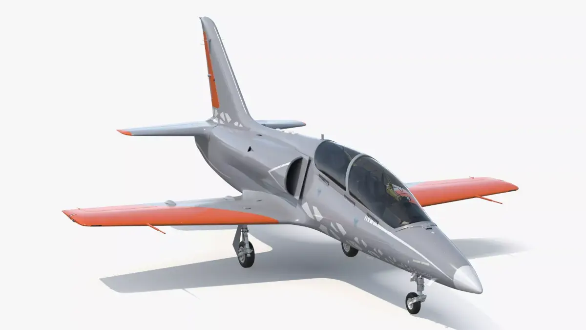 Advanced Combat Trainer Aircraft Gray Rigged for Maya 3D model