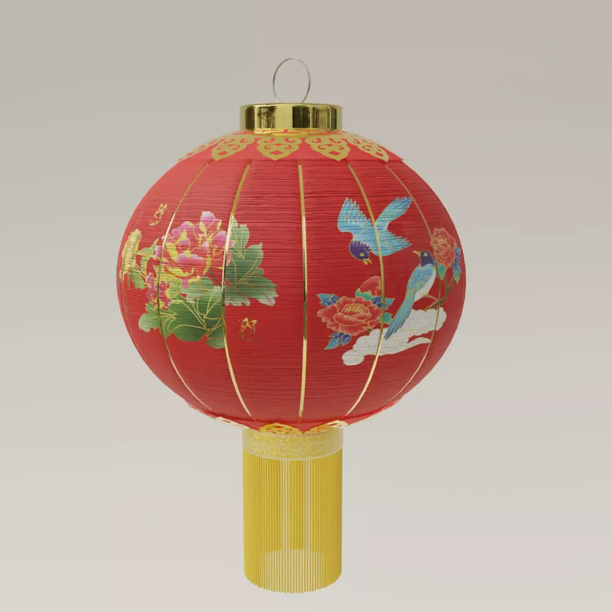 ChineseRedLatern01 Low-poly 3D model