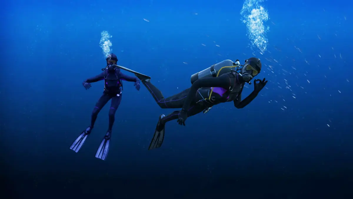 Female Scuba Diver  Low-poly 3D model