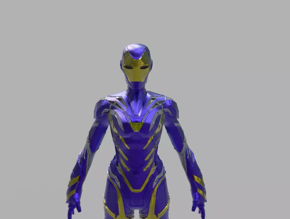 Iron Woman 3D High Poly model 3D model