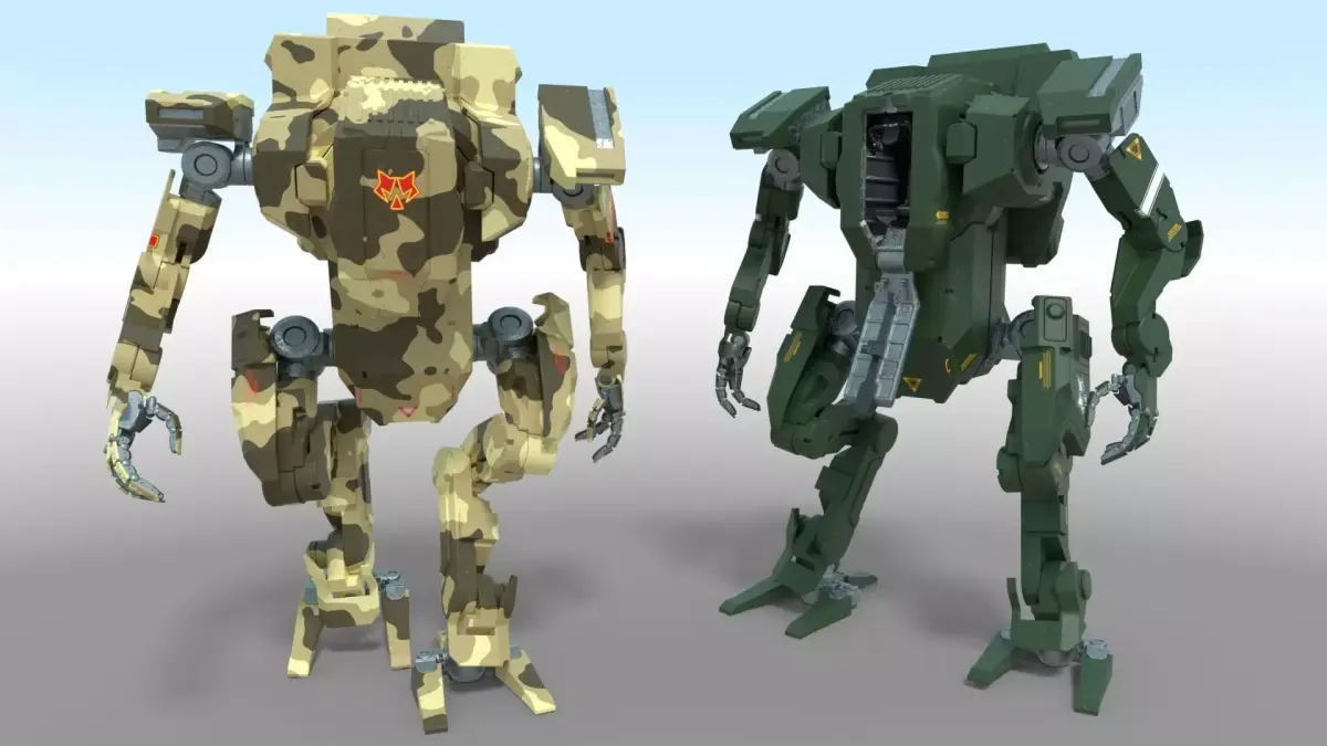 Fully rigged animated mecha 3D model