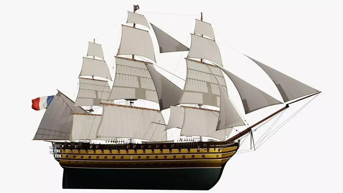 Sail Vessel Le Montebello - 1850 3D model