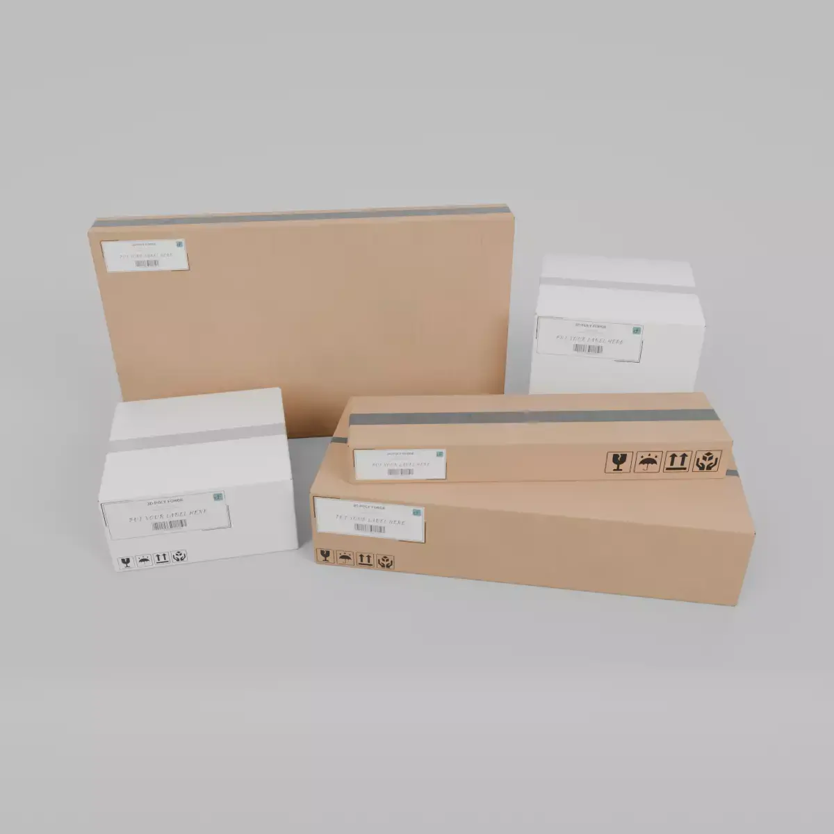 Logistics Pro Carboard Box Pack - Rigged and Customizable