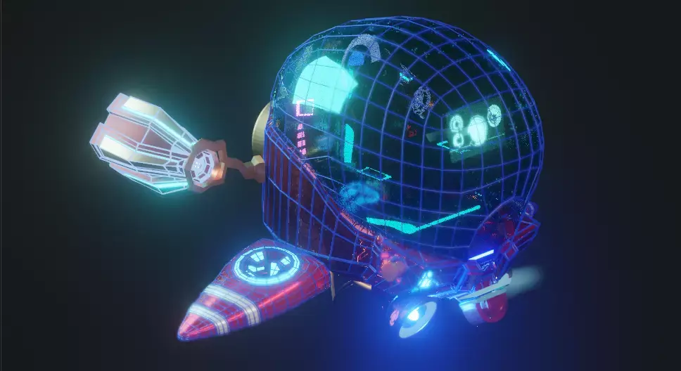 3d scifi model helmet with two guns Low-poly 3D model