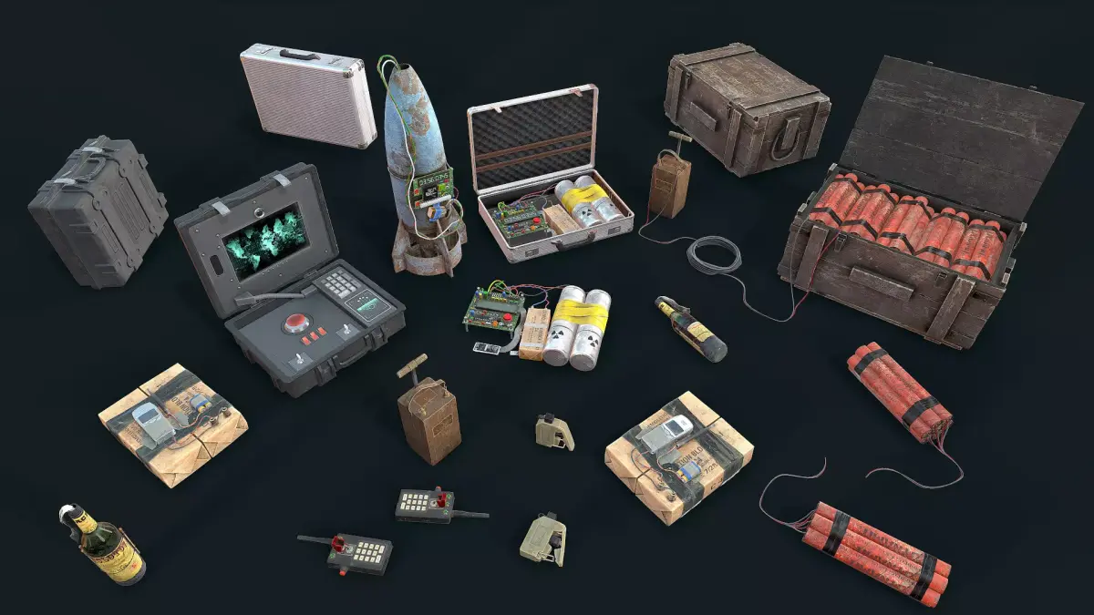 Explosive Devices Low-poly 3D model