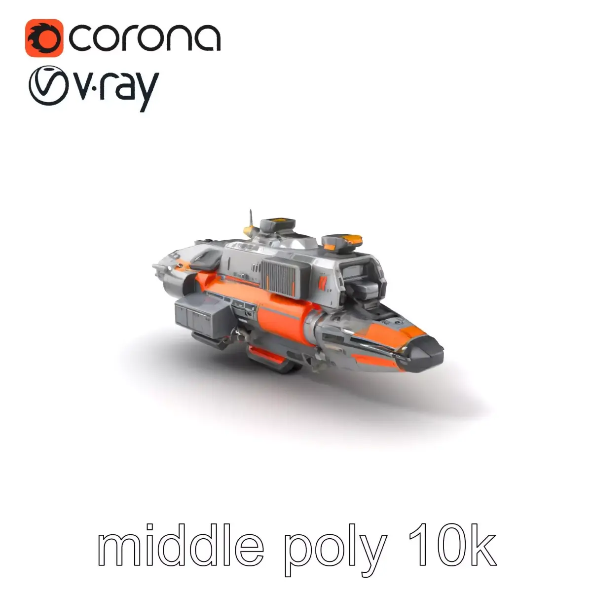 Cargo Transport Spaceship Industrial Model Pack Low-poly 3D model