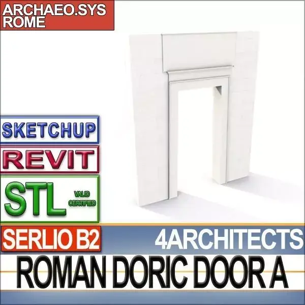Ancient Roman Doric Door A Revit STL Printable 3D print model