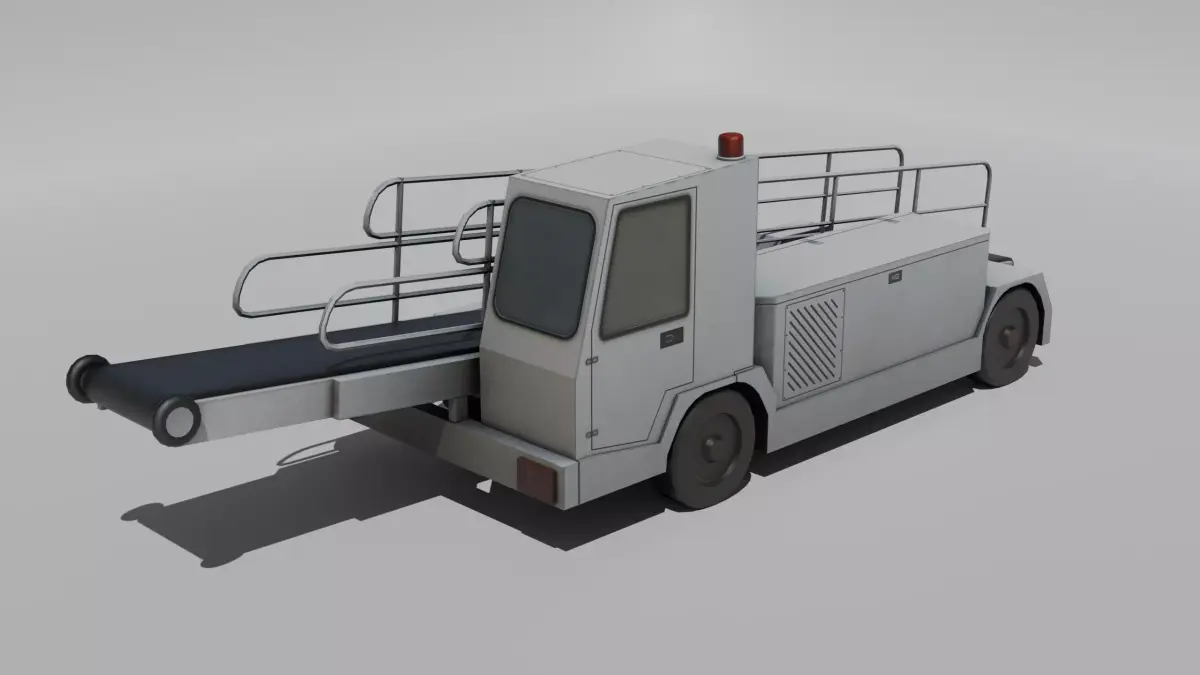 Airport luggage loader -European style -Low-poly Low-poly 3D model