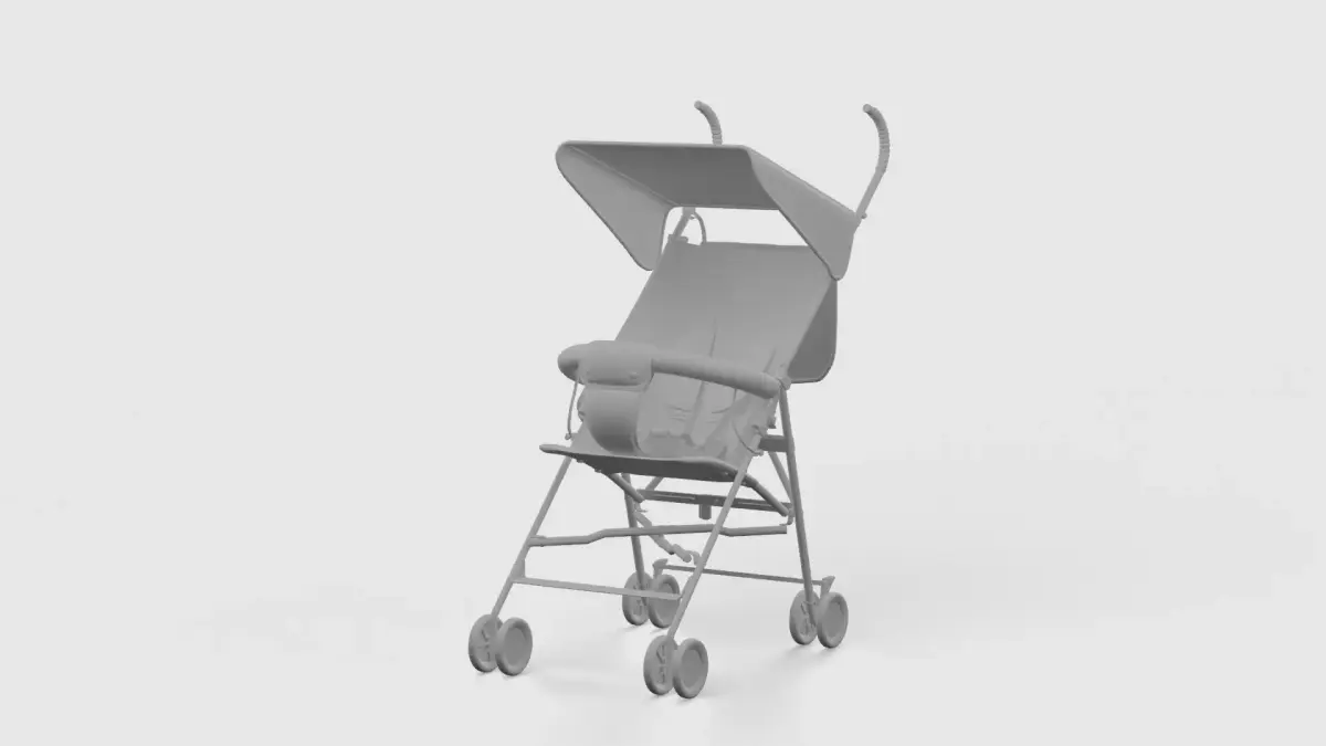 Baby stroller 3D model 3D model 3
