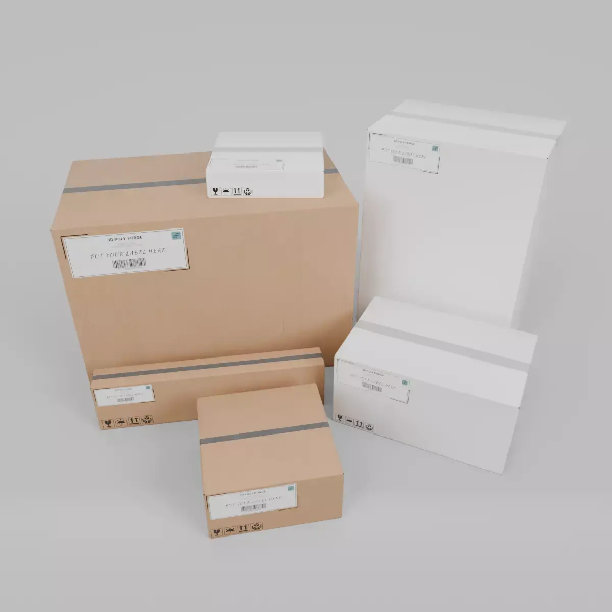 White and Industrial Box Set - Rigged and Customizable 3D Model Pack