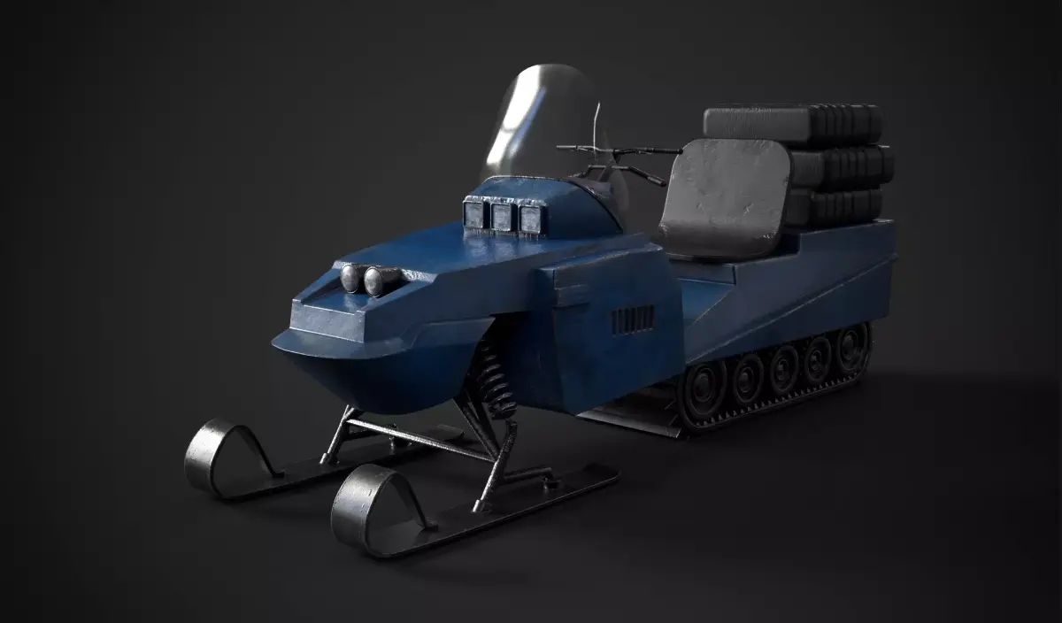 Sci Fi Arctic Tracked Utility Vehicle PBR 3D model