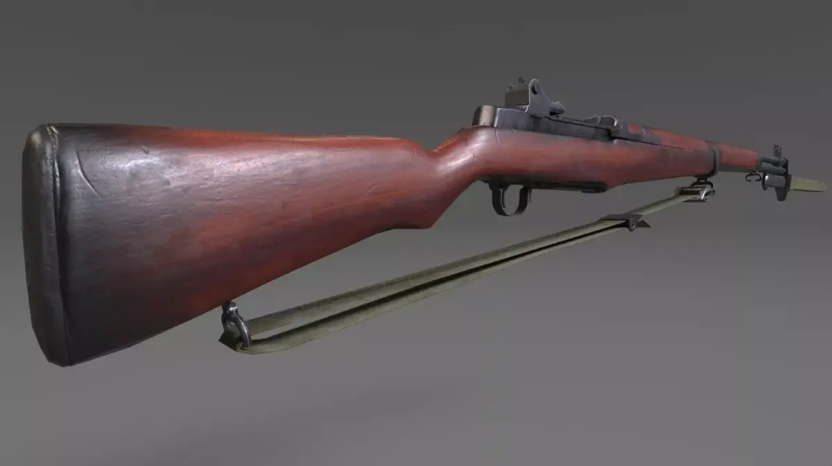 Garand M1 with bayonet lowpoly Low-poly 3D model