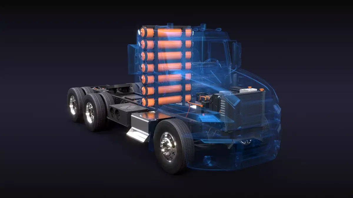 Hydrogen Semi-Truck Chassis X-Ray 3D model