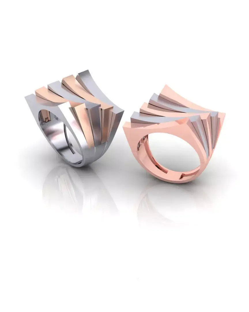 3 part luxury gold ring  3D print model purchase