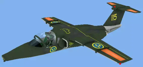 SAAB 105 Sk60C Low-poly 3D model