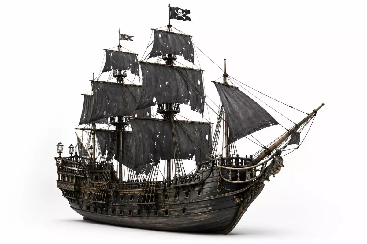 Pirate Ship Realistic Wooden Galleon 3D model