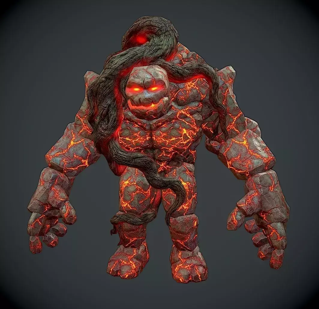 Rock Monster Boss LowPoly Low-poly 3D model