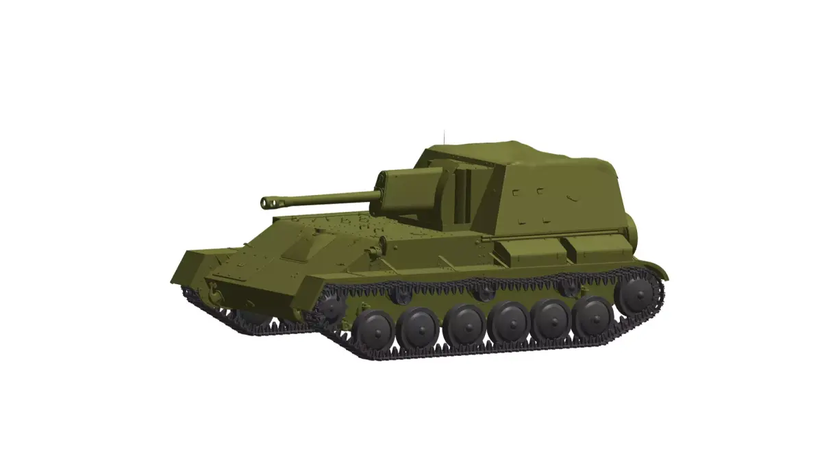 SU-76M light self-propelled gun 3D model