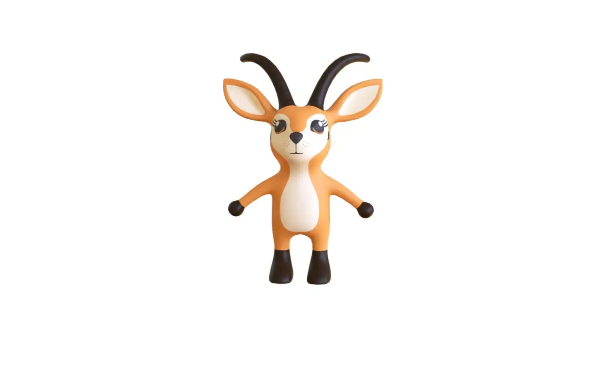 High-Quality 3D Cute Antelope for Games 3D  Low-poly 3D model