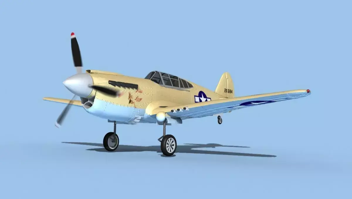 Curtiss P-40F Warhawk V10 USAAF 3D model
