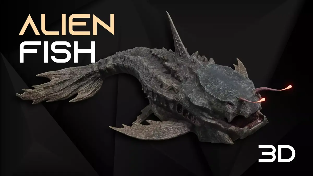 Alien Monster Fish Low-poly 3D model