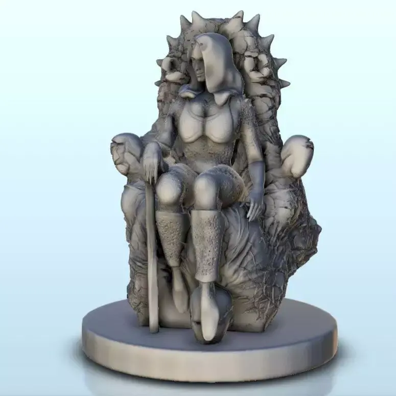 alien princess on throne 12 - Future Sci-Fi SF Post apocaly 3D print model