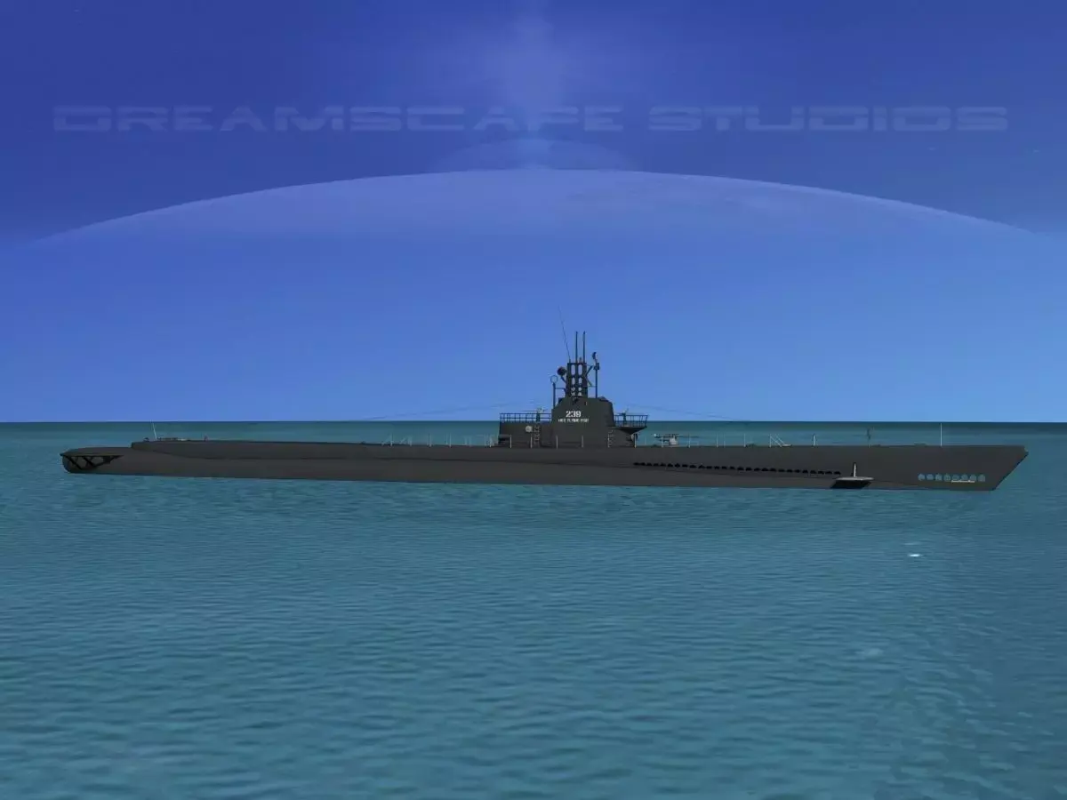 Gato Class Submarine SS-229 USS Flying Fish 3D model