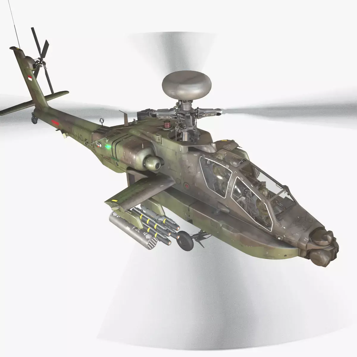 Apache AH-64E Guardian Indonesia Complex Animation Low-poly 3D model