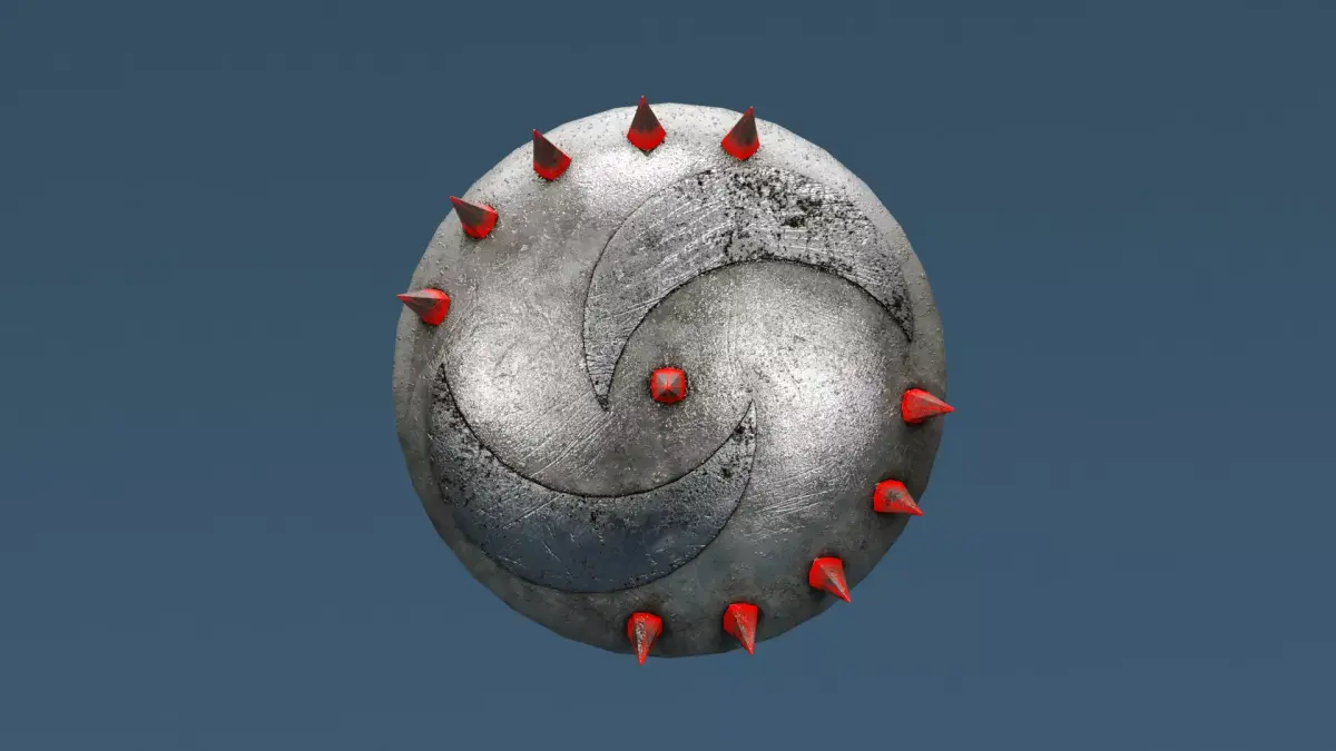 Lunar shield from medieval times  Low-poly 3D model