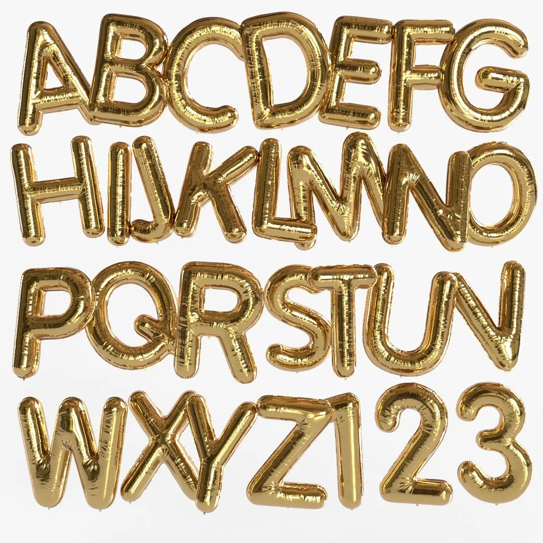 Foil Balloons Letters and Numbers 3D model