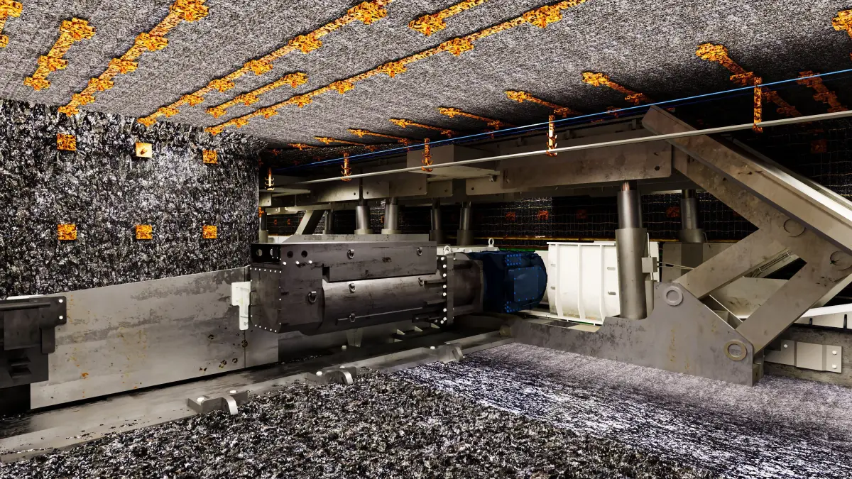 Modern underground coal mining operations 3D model