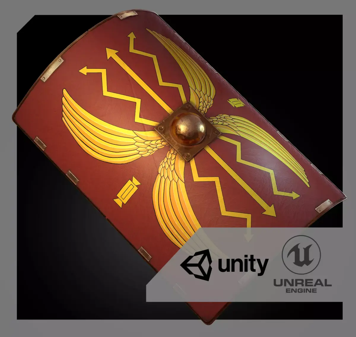 Roman Shield Low-poly 3D model purchase