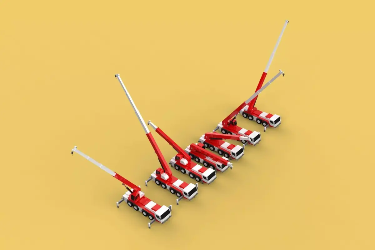 COMBINATION CONFIGURATION BOOM ARM JIB TRUCK MOBILE CRANE LTM 3D model