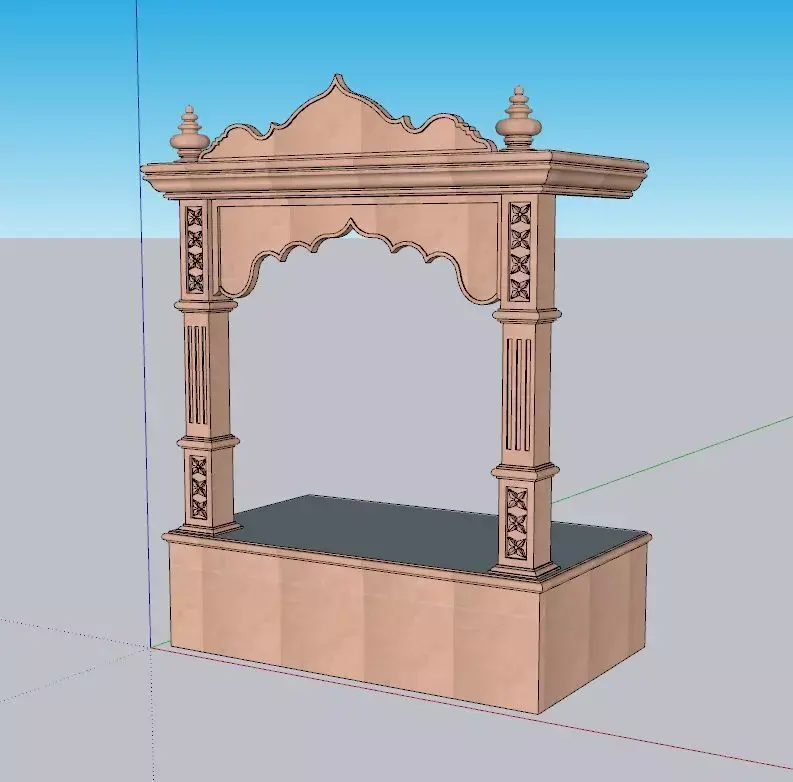 indian stone jharokha window Low-poly 3D model