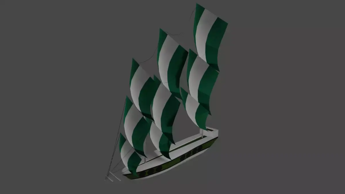 Low Poly Pirate Ship Low-poly 3D model get