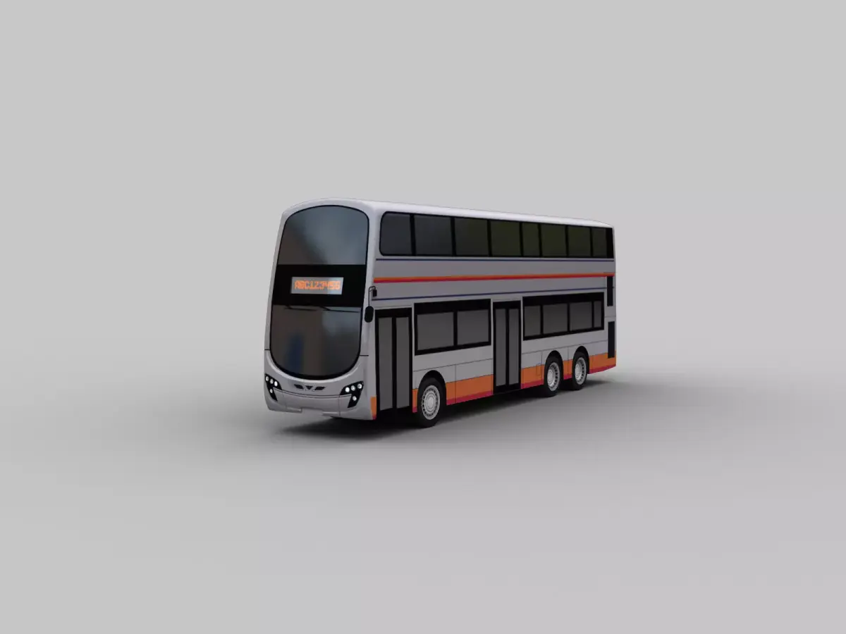 City Bus lowpoly 8 Low-poly 3D model