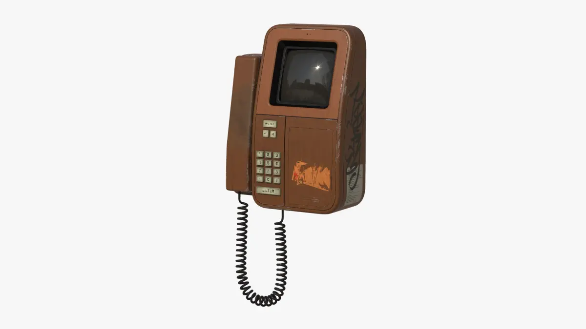 Retro Videophone Wall-Mounted 3D model