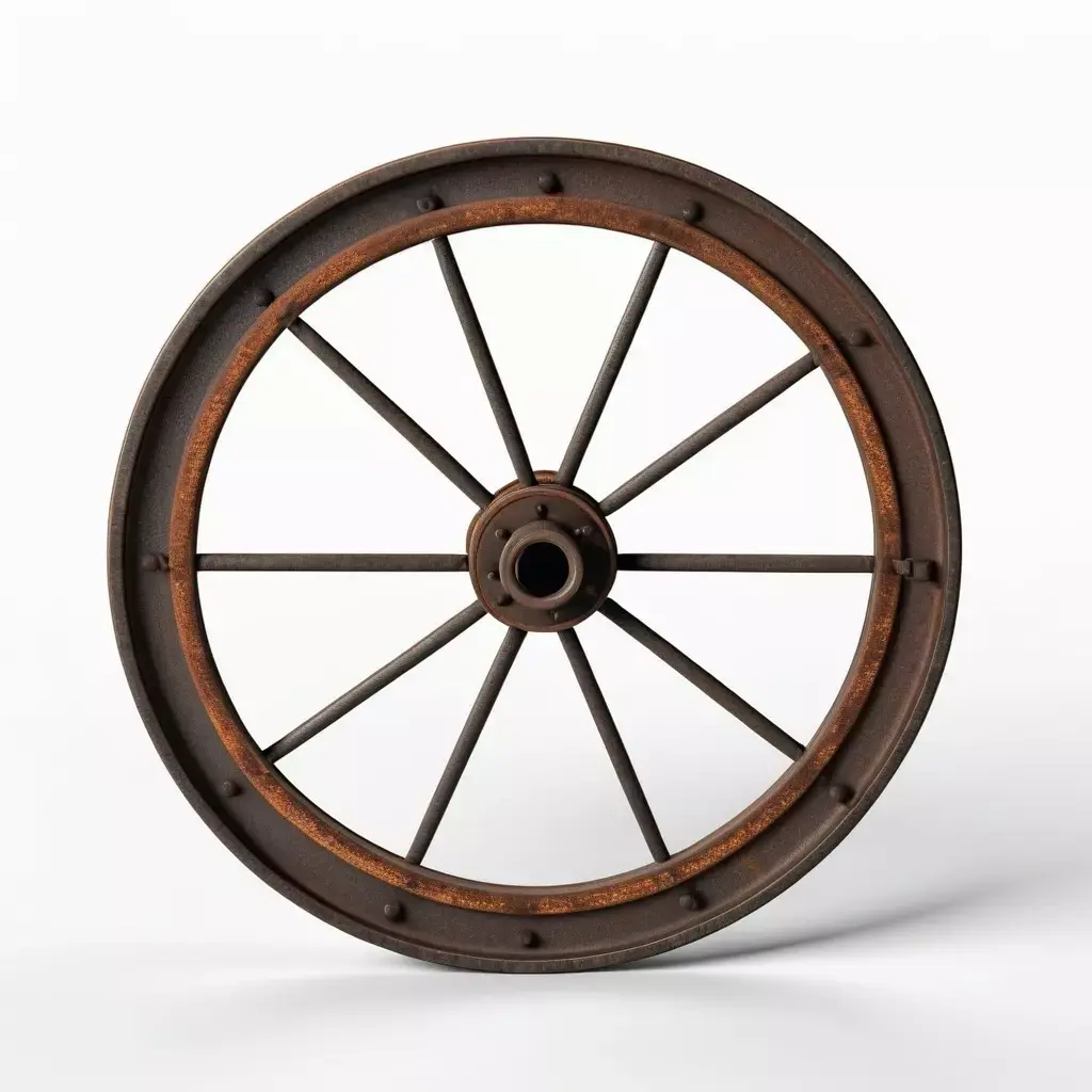 Rusty Iron Cart Wheel 3D Model 3D model