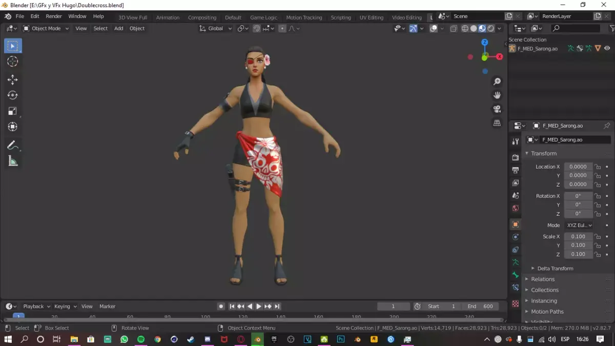 Doublecross female character Free 3D model
