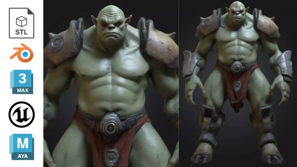 Heavy Armored Ogre Sci Fi Futuristic Low-poly 3D model