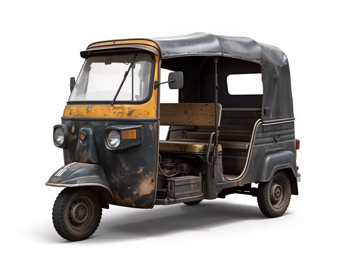 Middle Eastern Black and Yellow Tuk Tuk 3D Model Low-poly 3D model