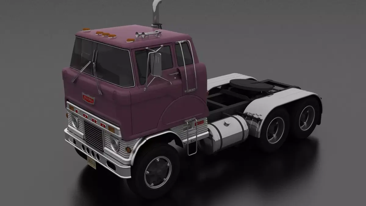 H-Series HDT-950 Semi Truck Day Cab 1961 Low-poly 3D model