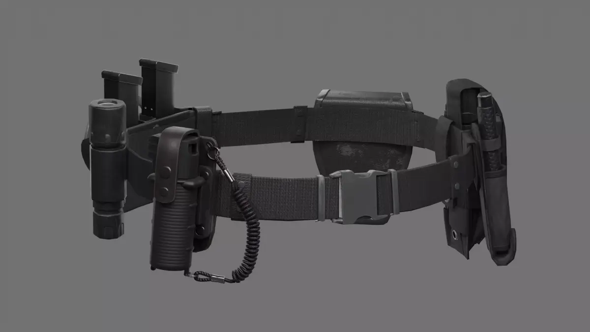 Police Belt Gear Set Low-poly 3D model