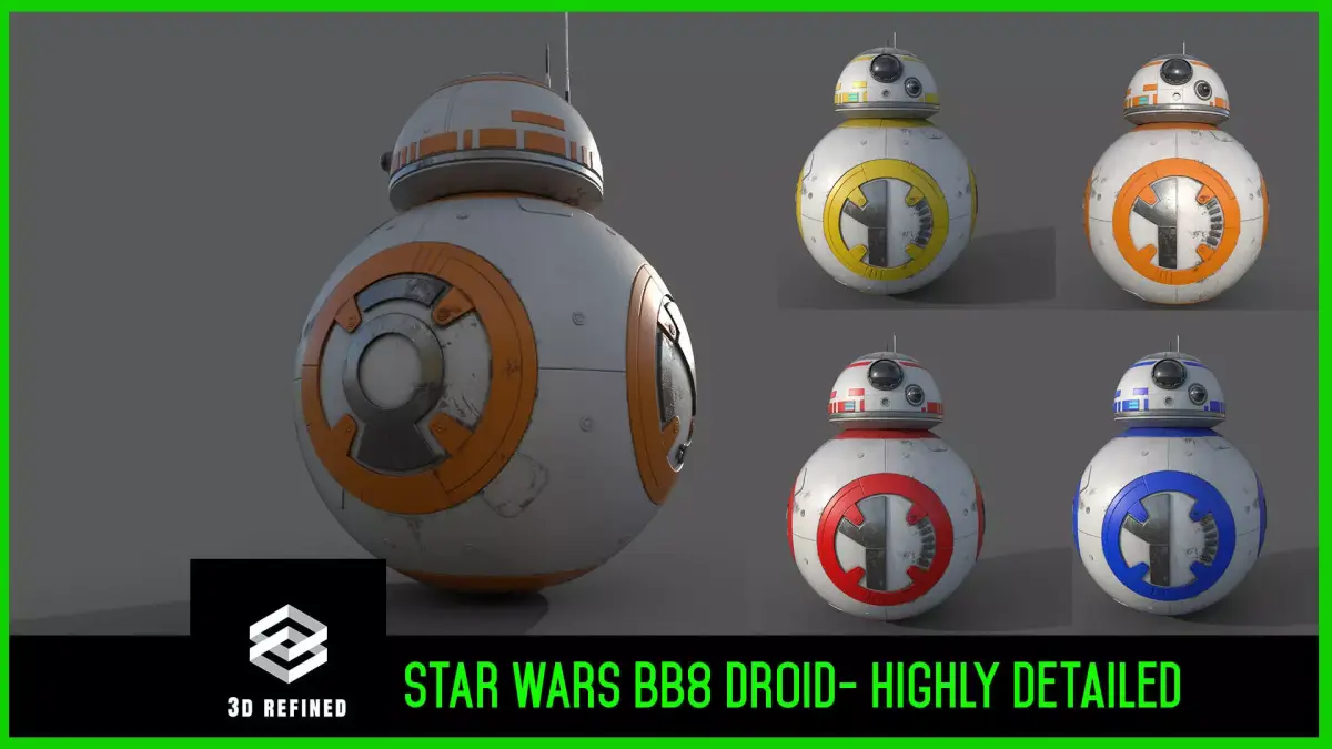 StarWars - BB8- Droid - game ready- lowpoly detailed Free low-poly 3D model