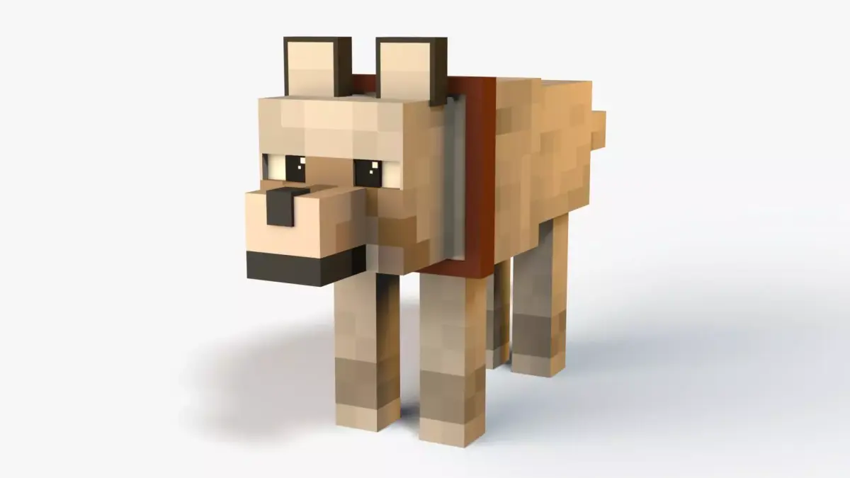 Minecraft Wolf Low-poly 3D model