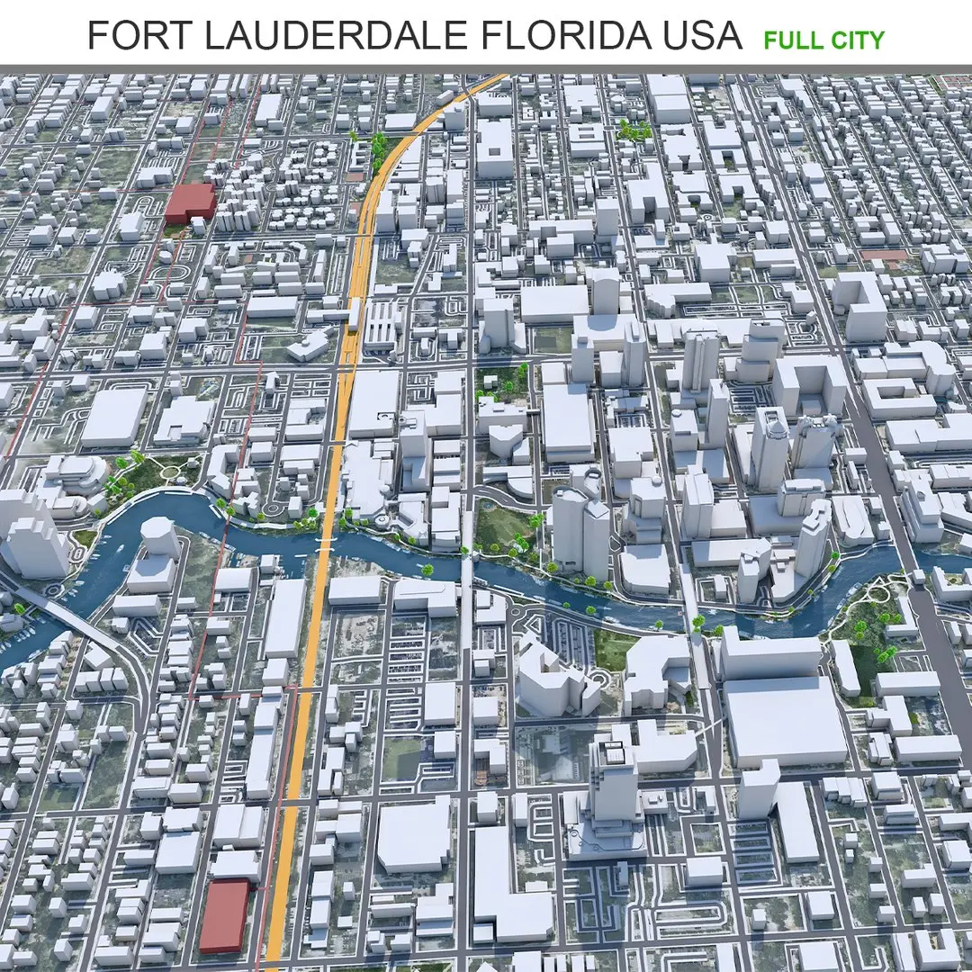 Fort Lauderdale City in Florida 3D model