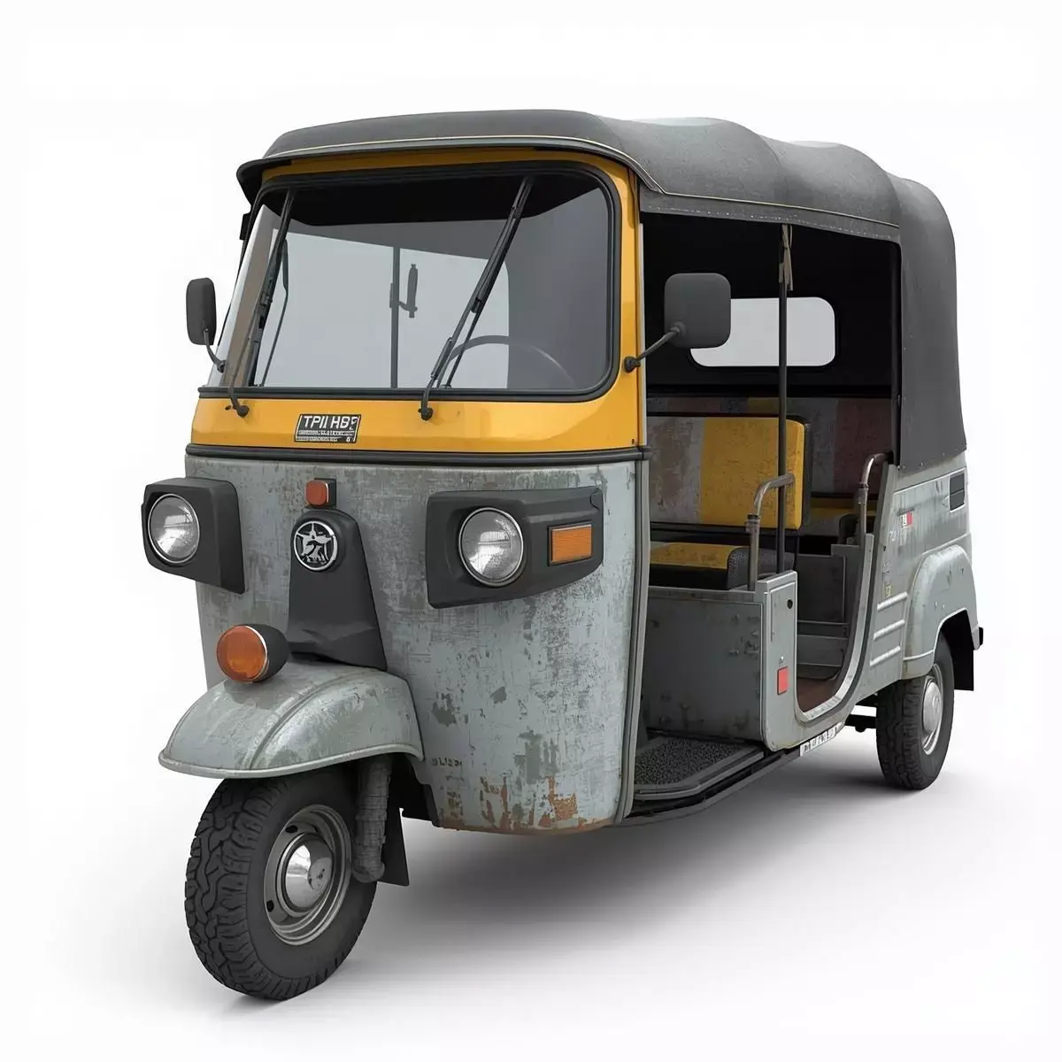 Realistic Three-Wheel Tuk Tuk Vehicle 3D Model Low-poly 3D model