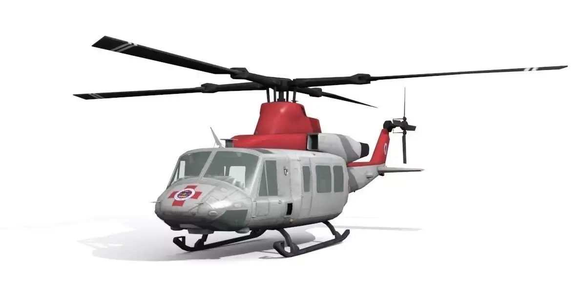 Medical helicopter Low-poly 3D model