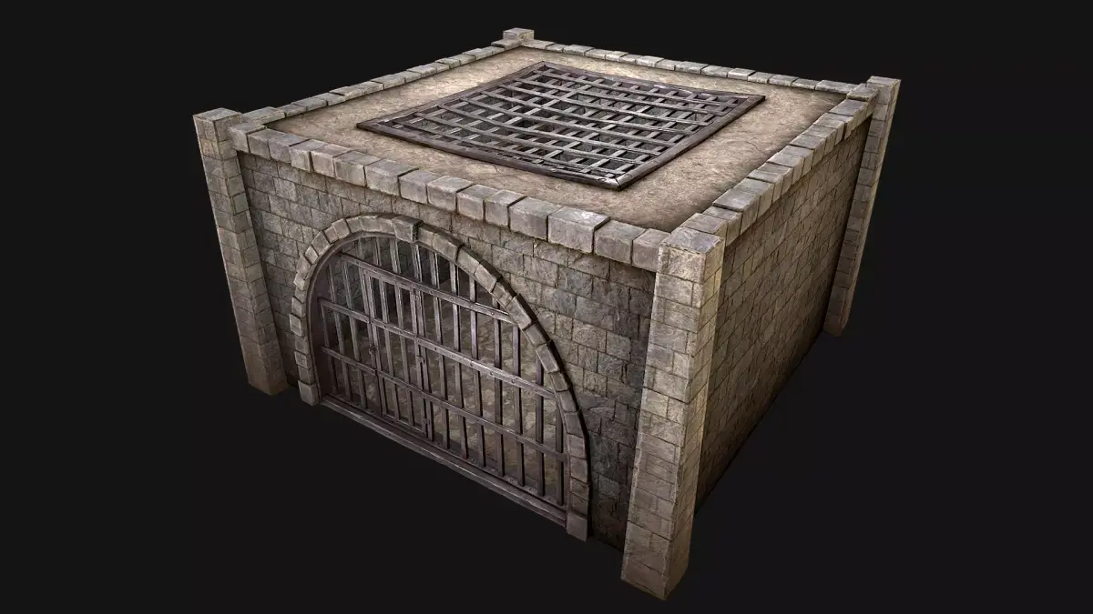 Medieval Prison Cell Aviary Low-poly 3D model