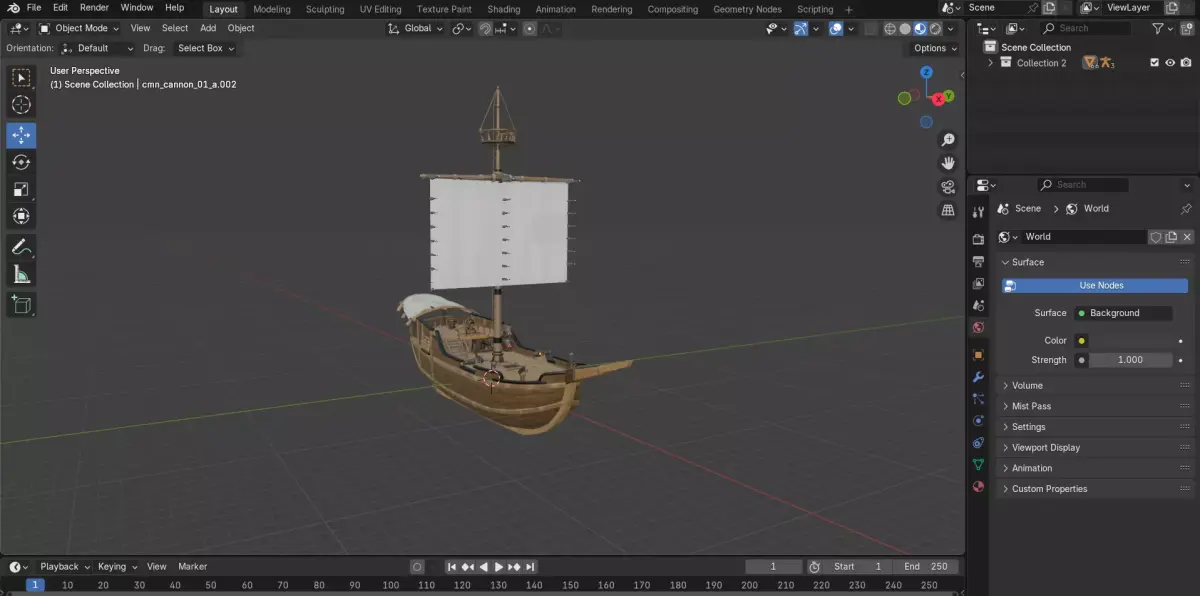 Sea of Thieves Sloop Hand-Built Texturized and Fully Functional 3D model